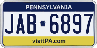 PA license plate JAB6897