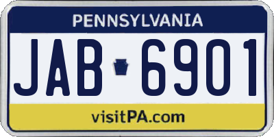 PA license plate JAB6901