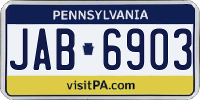 PA license plate JAB6903