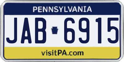 PA license plate JAB6915