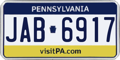 PA license plate JAB6917