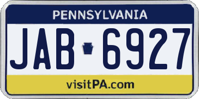 PA license plate JAB6927