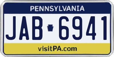 PA license plate JAB6941