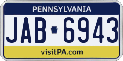 PA license plate JAB6943