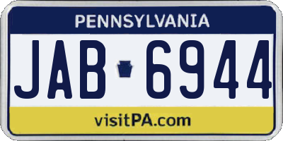 PA license plate JAB6944