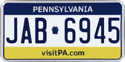 PA license plate JAB6945