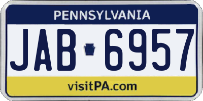 PA license plate JAB6957