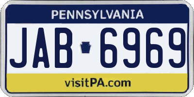 PA license plate JAB6969