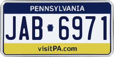PA license plate JAB6971