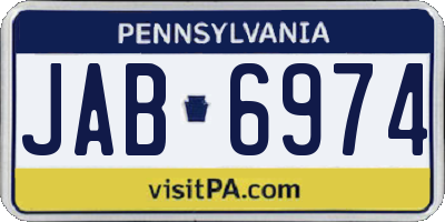 PA license plate JAB6974