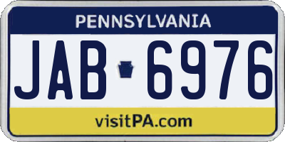 PA license plate JAB6976