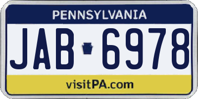 PA license plate JAB6978