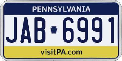 PA license plate JAB6991
