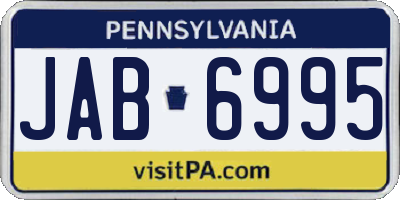 PA license plate JAB6995