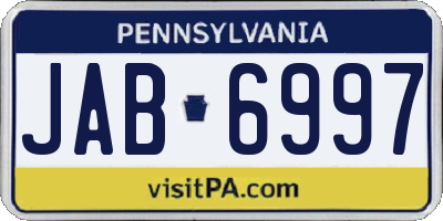 PA license plate JAB6997