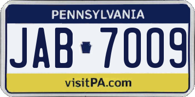 PA license plate JAB7009