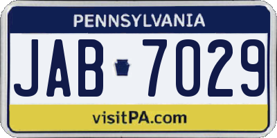 PA license plate JAB7029