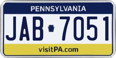 PA license plate JAB7051