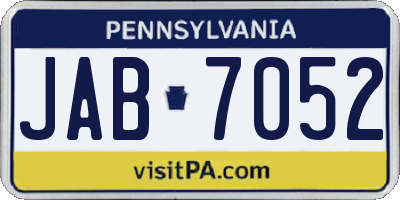 PA license plate JAB7052