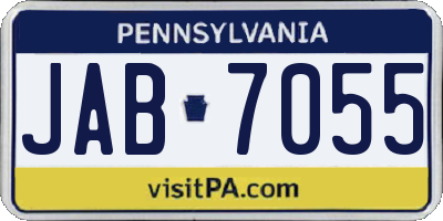 PA license plate JAB7055