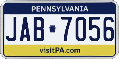 PA license plate JAB7056