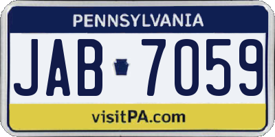 PA license plate JAB7059