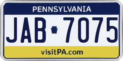 PA license plate JAB7075