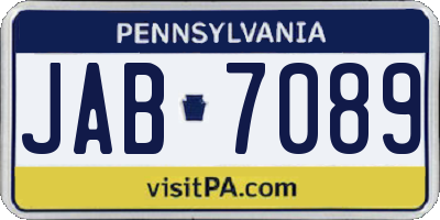 PA license plate JAB7089