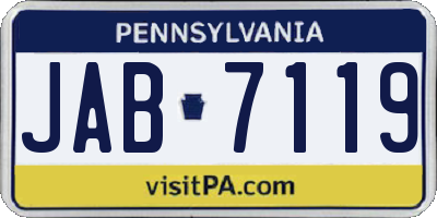 PA license plate JAB7119