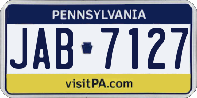 PA license plate JAB7127