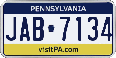 PA license plate JAB7134