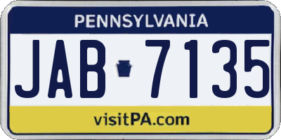 PA license plate JAB7135