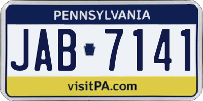 PA license plate JAB7141