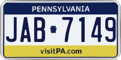 PA license plate JAB7149