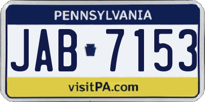 PA license plate JAB7153
