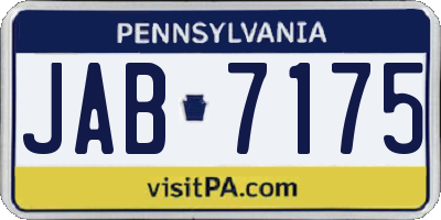 PA license plate JAB7175