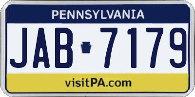 PA license plate JAB7179