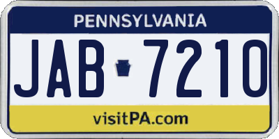 PA license plate JAB7210