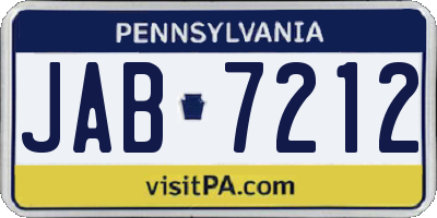 PA license plate JAB7212
