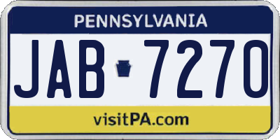 PA license plate JAB7270