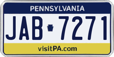 PA license plate JAB7271