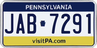 PA license plate JAB7291