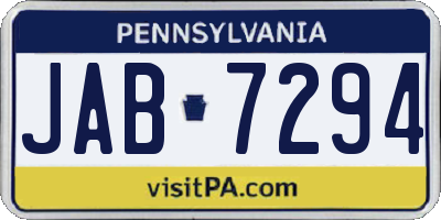 PA license plate JAB7294