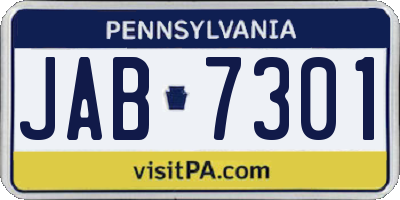 PA license plate JAB7301