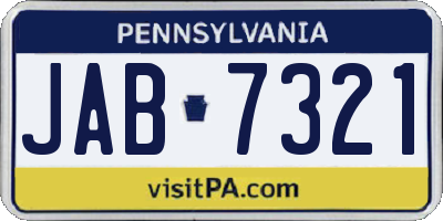 PA license plate JAB7321