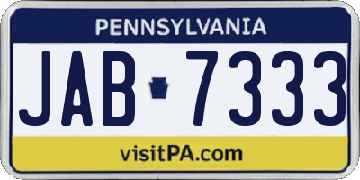 PA license plate JAB7333