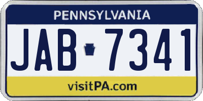 PA license plate JAB7341