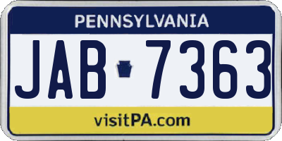 PA license plate JAB7363