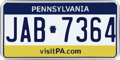 PA license plate JAB7364