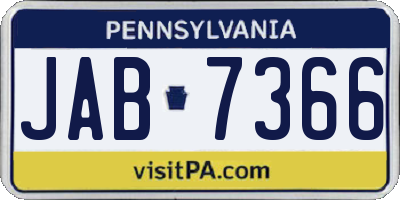 PA license plate JAB7366